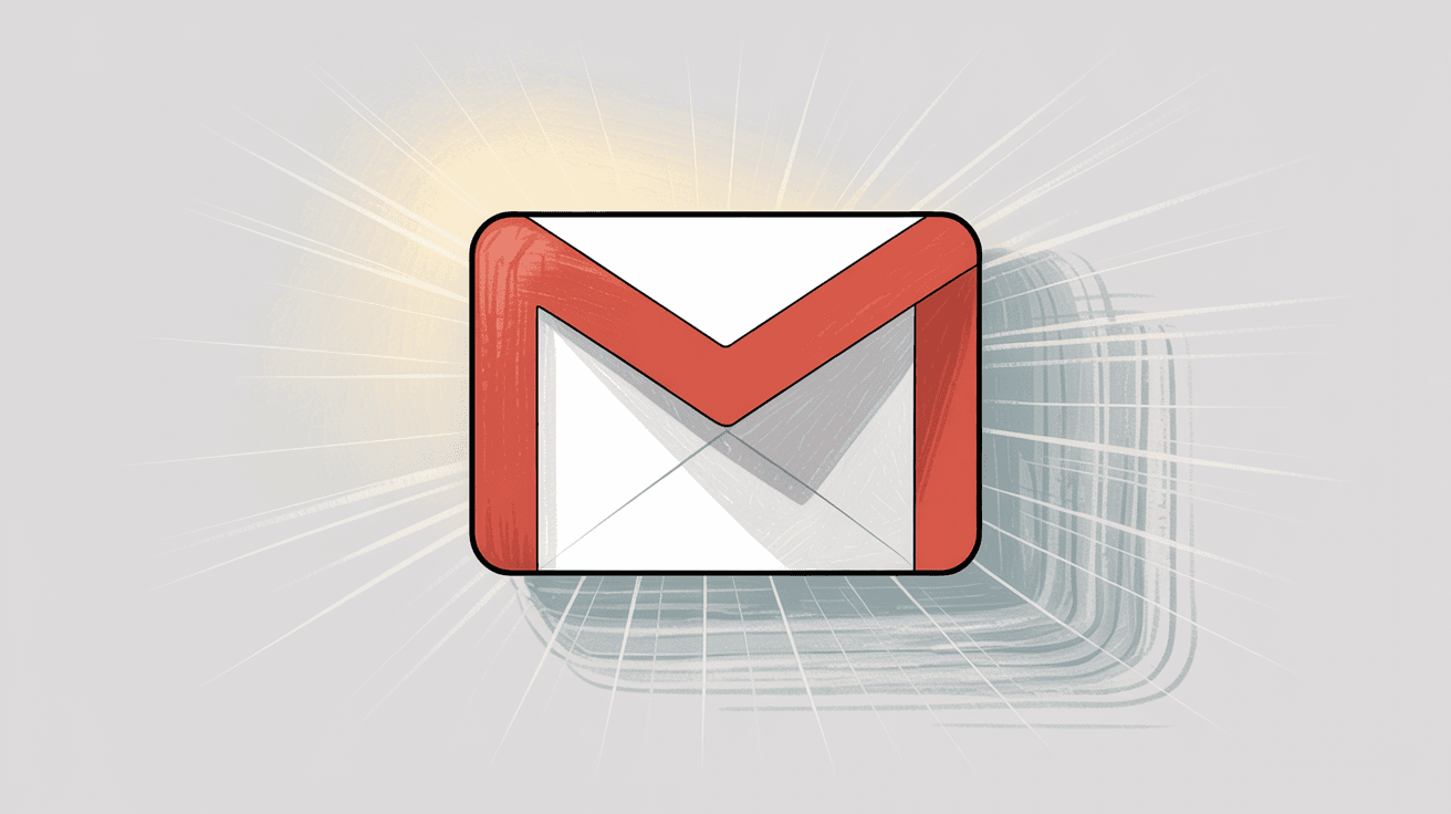 Clean empty Gmail inbox illustration showing completed email deletion